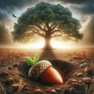 acorn and oak tree